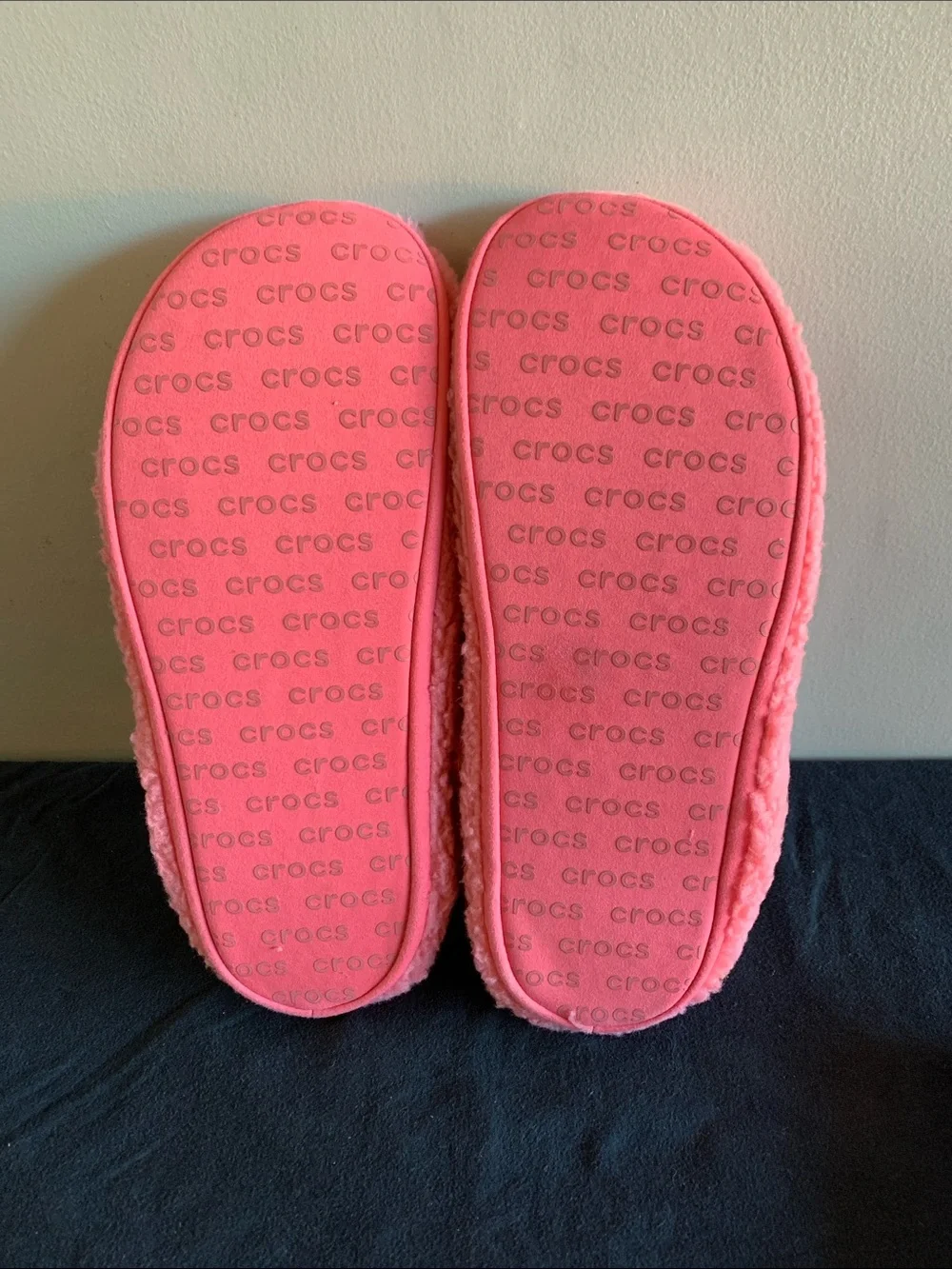 CROCS Plush Cozy Slip-On Slippers in Pink